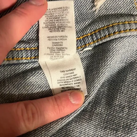 Free People FP Moonchild Distressed Denim Shirt Jacket Blue Size Small - Picture 8 of 9